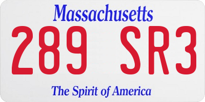 MA license plate 289SR3