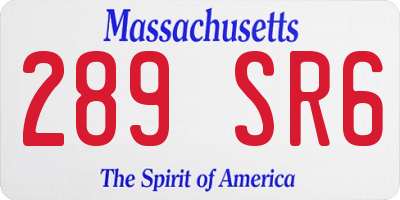 MA license plate 289SR6