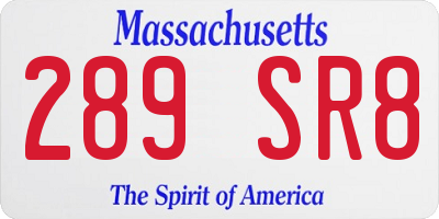 MA license plate 289SR8