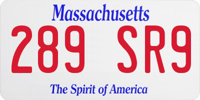 MA license plate 289SR9