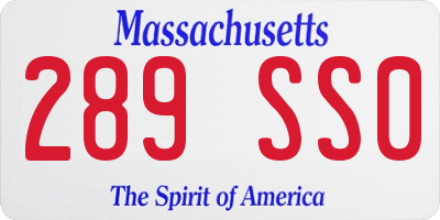 MA license plate 289SS0