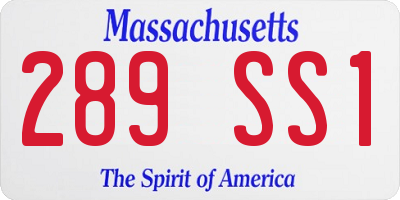 MA license plate 289SS1