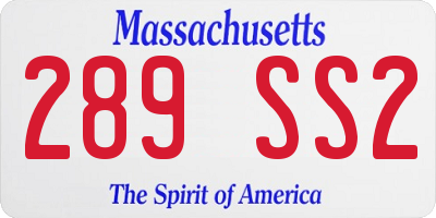 MA license plate 289SS2