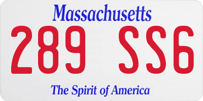 MA license plate 289SS6