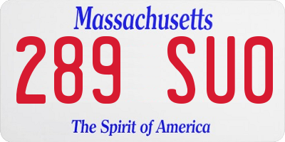 MA license plate 289SU0