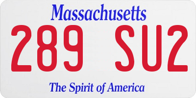 MA license plate 289SU2