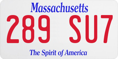 MA license plate 289SU7