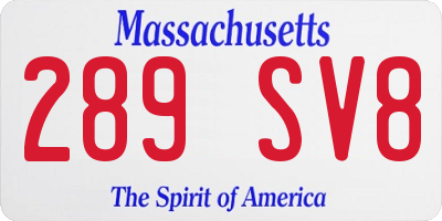 MA license plate 289SV8