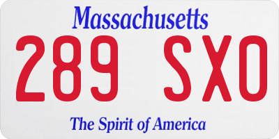 MA license plate 289SX0