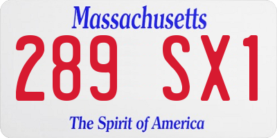 MA license plate 289SX1
