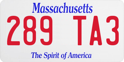 MA license plate 289TA3