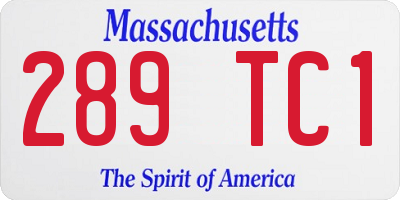 MA license plate 289TC1