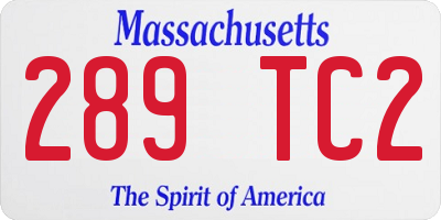 MA license plate 289TC2