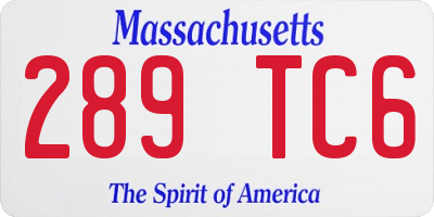 MA license plate 289TC6