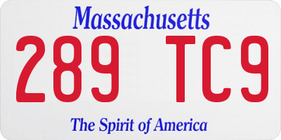 MA license plate 289TC9