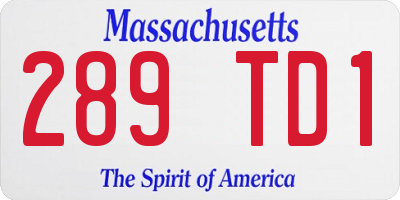 MA license plate 289TD1