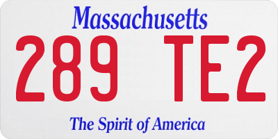MA license plate 289TE2