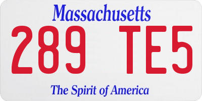 MA license plate 289TE5