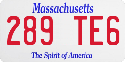 MA license plate 289TE6