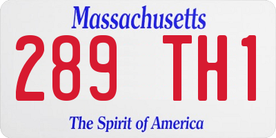 MA license plate 289TH1