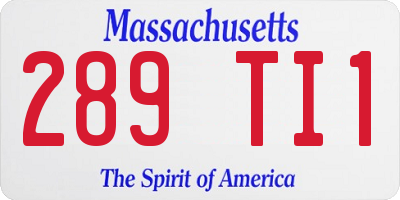 MA license plate 289TI1