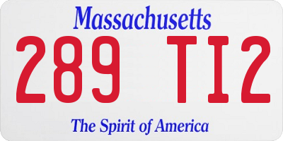 MA license plate 289TI2