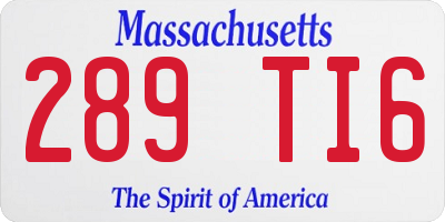 MA license plate 289TI6