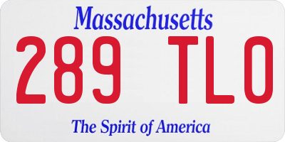 MA license plate 289TL0
