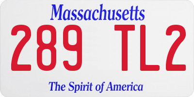 MA license plate 289TL2