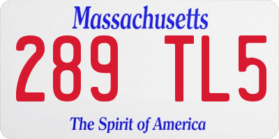 MA license plate 289TL5