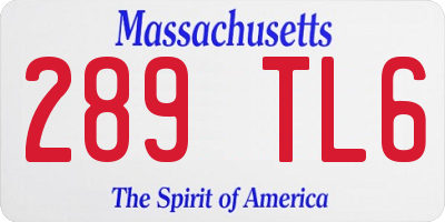 MA license plate 289TL6
