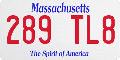 MA license plate 289TL8