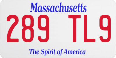 MA license plate 289TL9