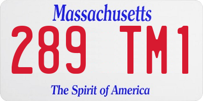 MA license plate 289TM1