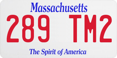 MA license plate 289TM2