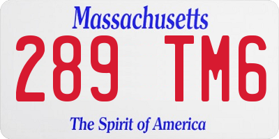 MA license plate 289TM6