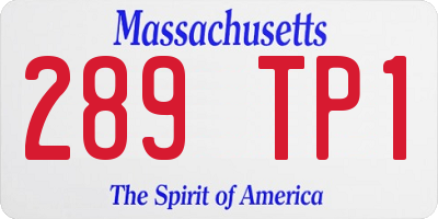MA license plate 289TP1