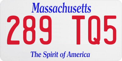 MA license plate 289TQ5