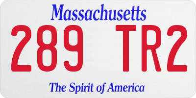 MA license plate 289TR2