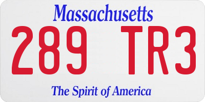 MA license plate 289TR3