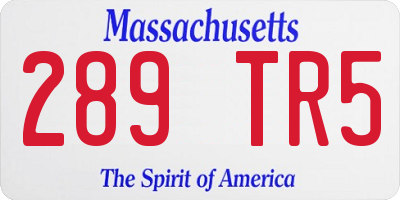 MA license plate 289TR5