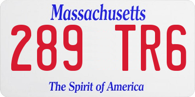 MA license plate 289TR6