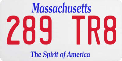 MA license plate 289TR8