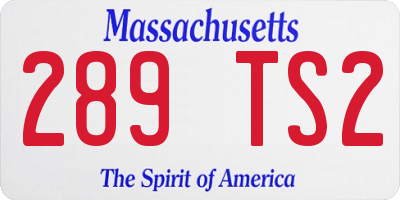 MA license plate 289TS2
