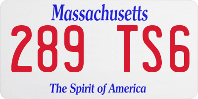 MA license plate 289TS6