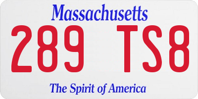 MA license plate 289TS8