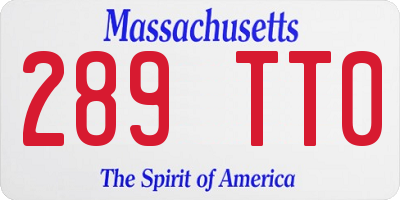 MA license plate 289TT0