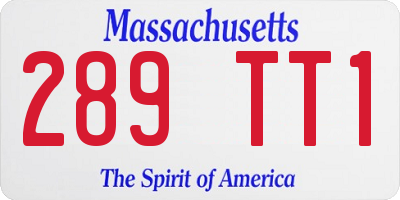 MA license plate 289TT1