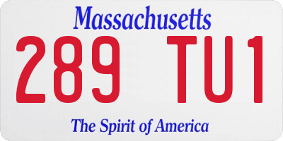 MA license plate 289TU1