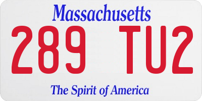 MA license plate 289TU2